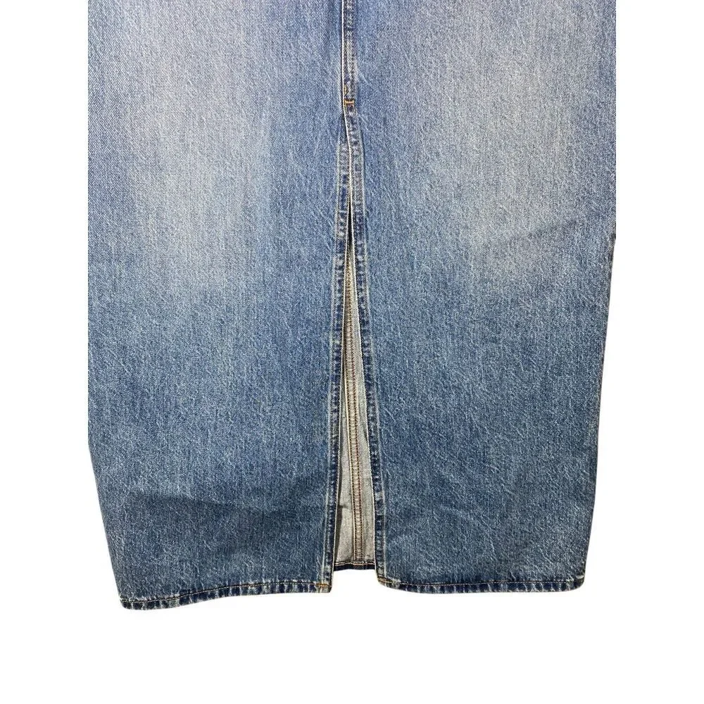 Madewell Womens Denim Mid-Rise Maxi Skirt in‎ Pratt Wash Size 30